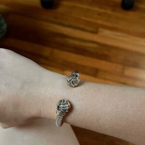 Silver and Gold Knot Cuff Bracelet